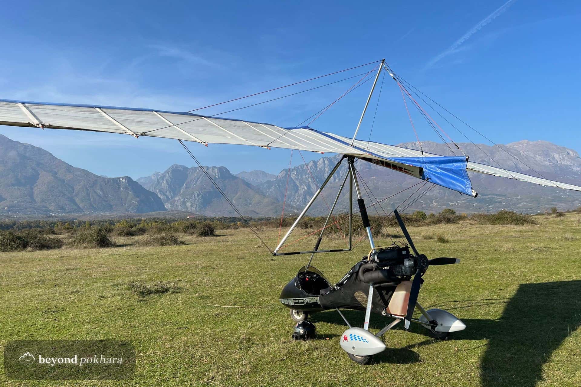 An ultralight flight over Phewa Lake and Pokhara