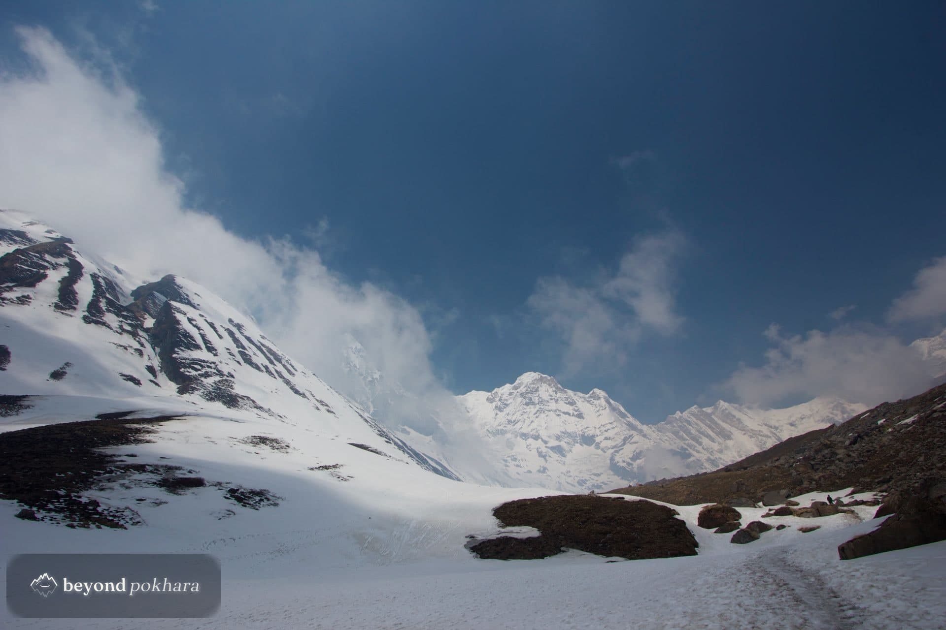 The Annapurna massif under clear autumn sky, the best time for the Annapurna Base Camp trek
